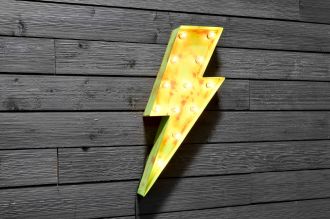 Steel Marquee Letter Yellow Lightning Bolt Rusty High-End Custom Zinc Metal Marquee Light Marquee Sign