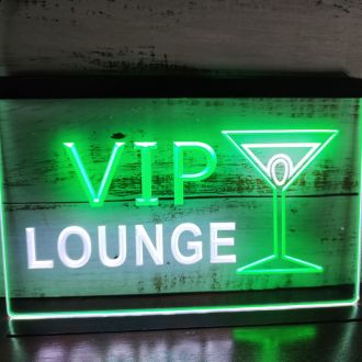 VIP Lounge Cocktails Dual LED Neon Sign