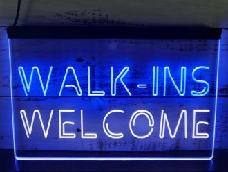 Walk Ins Welcome Open Beauty Massage Dual LED Neon Sign