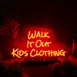 Walk It Out Kids Clothing Red Neon Sign