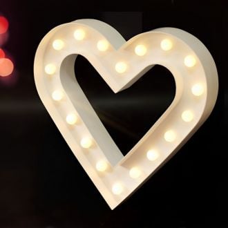 Steel Marquee Letter Heart Shape Romantic High-End Custom Zinc Metal Marquee Light Marquee Sign