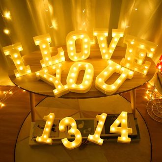 Steel Marquee Letter I Love You 1314 Romantic High-End Custom Zinc Metal Marquee Light Marquee Sign