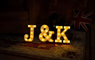 Steel Marquee Letter J&K Wedding Decor High-End Custom Zinc Metal Marquee Light Marquee Sign