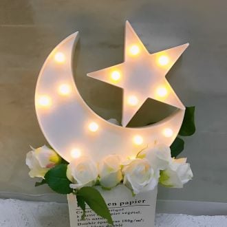 Warm White Moon And Star Home Decor Bedroom Decor Marquee Light