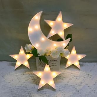 Steel Marquee Letter Moon And Stars Bedroom Decor High-End Custom Zinc Metal Marquee Light Marquee Sign