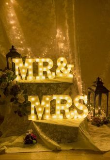 Steel Marquee Letter Warm White Mr&Mrs Wedding High-End Custom Zinc Metal Marquee Light Marquee Sign