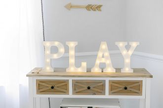 Steel Marquee Letter Warm White PLAY Kids Room Decor High-End Custom Zinc Metal Marquee Light Marquee Sign