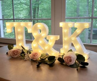 Steel Marquee Letter Warm White T&K Wedding High-End Custom Zinc Metal Marquee Light Marquee Sign