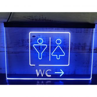 WC Right Dual LED Neon Sign