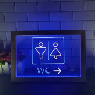 WC Right Photo Frame Dual LED Neon Sign