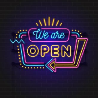 We Are Open Modern Neon Sign