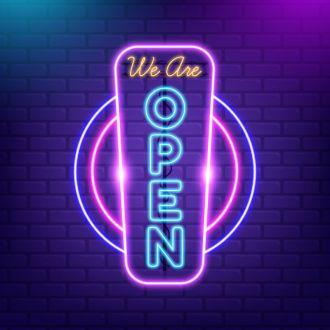 We are Open Vertical Neon Sign