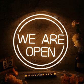 We Are Open White Neon Sign