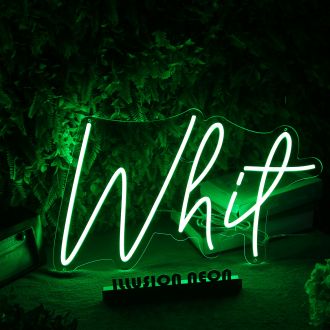 Whit Green Neon Sign