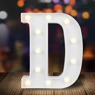 Steel Marquee Letter White Font D High-End Custom Zinc Metal Marquee Light Marquee Sign