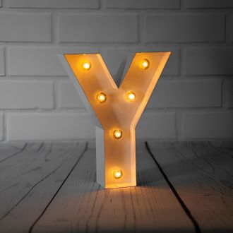Steel Marquee Letter Warm White Y LED High-End Custom Zinc Metal Marquee Light Marquee Sign