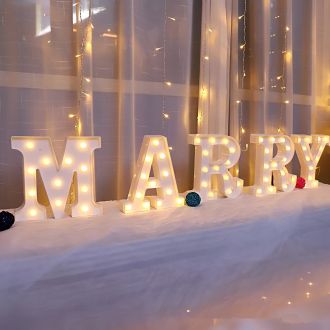 Steel Marquee Letter White Marry Wedding Party Decor High-End Custom Zinc Metal Marquee Light Marquee Sign