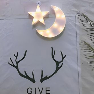 Steel Marquee Letter White Star And Moon Bedroom Decor High-End Custom Zinc Metal Marquee Light Marquee Sign