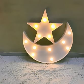 Steel Marquee Letter White Star And Moon Home Decor High-End Custom Zinc Metal Marquee Light Marquee Sign