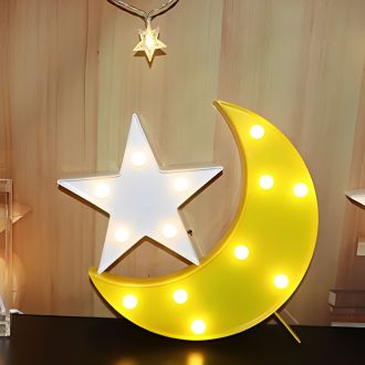 Steel Marquee Letter White Star Yellow Moon Room Decor High-End Custom Zinc Metal Marquee Light Marquee Sign