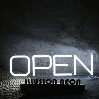 Wihte Open Neon Sign
