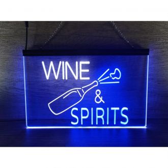 Wine and Spirits Dual LED Neon Sign
