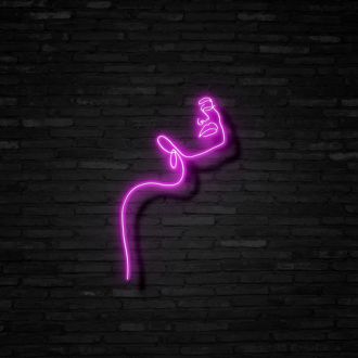 Woman Face Line Art Neon Sign