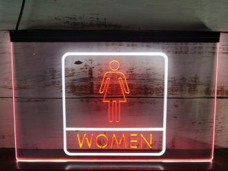 Women Toilet WC Dual LED Neon Sign