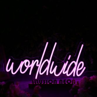 Worldwide Purple Neon Sign