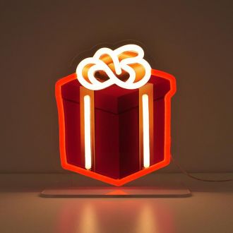 Wrapped Present Emoji Neon Sign