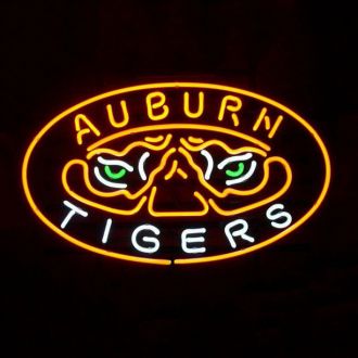 Yellow And White Neon Tiger Sign Man Cave Handmade Neon Light