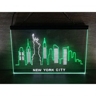 York City Skyline Silhouette Dual LED Neon Sign