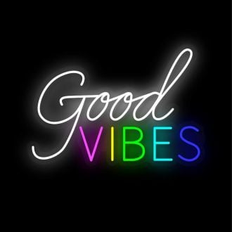 Good Vibes Rainbow Neon Sign