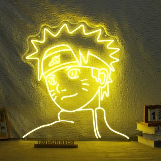 The Naruto neon sign is a vibrant and eye-catching piece of art that features the iconic image of Naruto Uzumaki, the main protagonist of the popular Japanese manga and anime series.