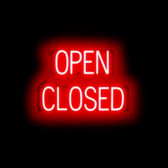Open Closed Led Sign In Red Neon Light
