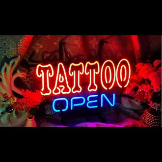 Tattoo Open Metal Frame Neon Sign