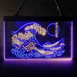 The Great Wave Off Kanagawa Japan Dual LED Neon Sign